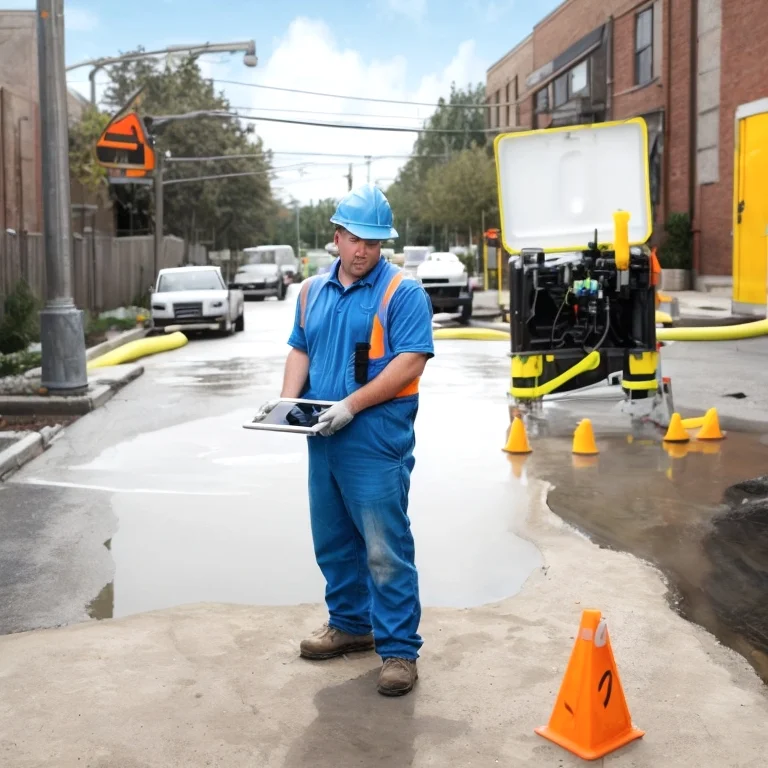 Técnico da SewerCare realizando inspeção por câmera em tubulação residencial